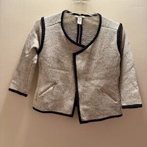 Bar III Knit Jacket/Blazer  Cream w Black Boarders Small
